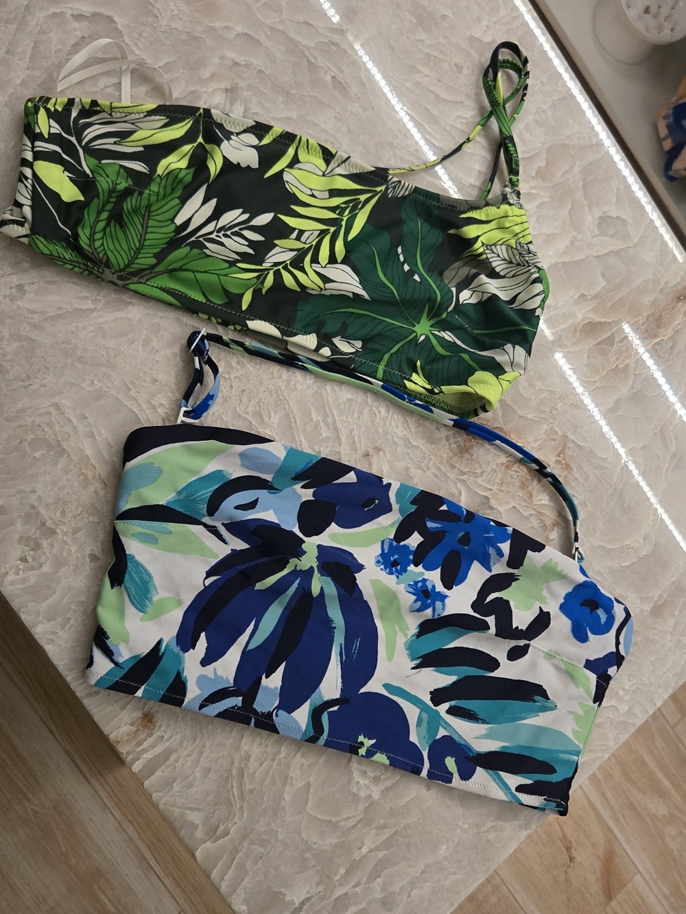Aerie Swim Tops - Green & Blue Tropical Prints